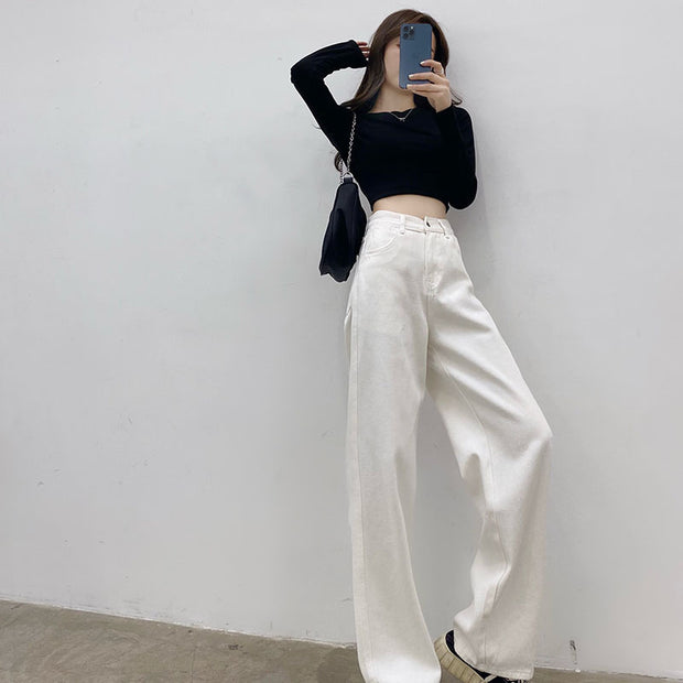 Loose Casual Pants White Jeans