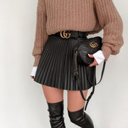 Draped Pleated Knitted Mini Skirts Women - Tiktok Tingz
