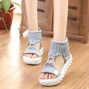 Women's Fashionable Knitted Wool Flat Sandals - Tiktok Tingz