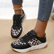 Leopard Print Casual Flat Lace-up Sports Casual Shoes - Tiktok Tingz