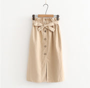 High-waisted mid-length skirts for women