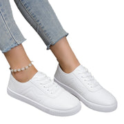 Round Toe Flat Bottom Lace Up Casual Comfortable Shoes - Tiktok Tingz
