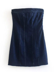 Sexy Blue Denim Sheath Mini Dress - Tiktok Tingz