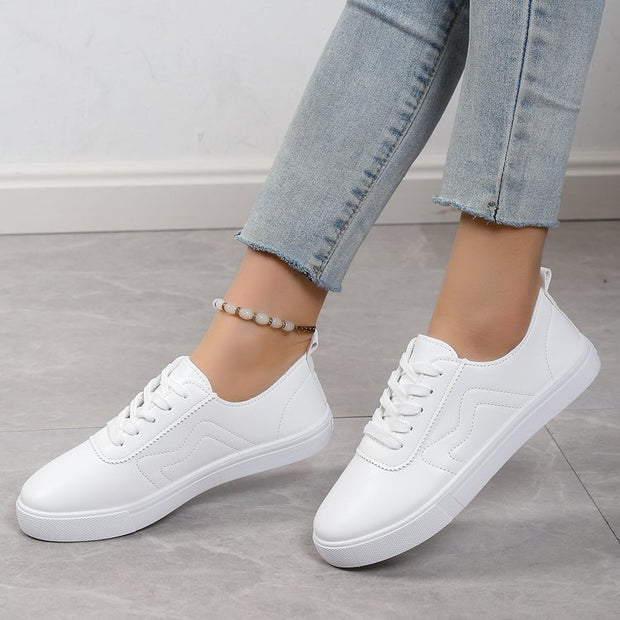 Round Toe Flat Bottom Lace Up Casual Comfortable Shoes - Tiktok Tingz